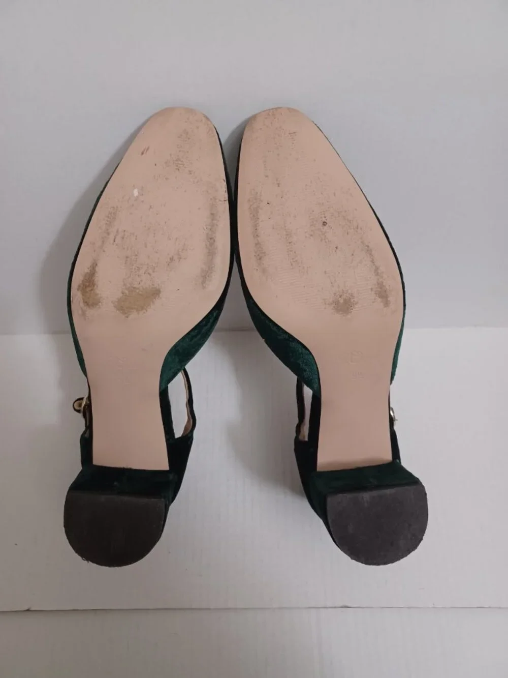 J.CREW MILLIE VELVET ANKLE STRAP HEELS SPRUCE GREEN SIZE 9.5